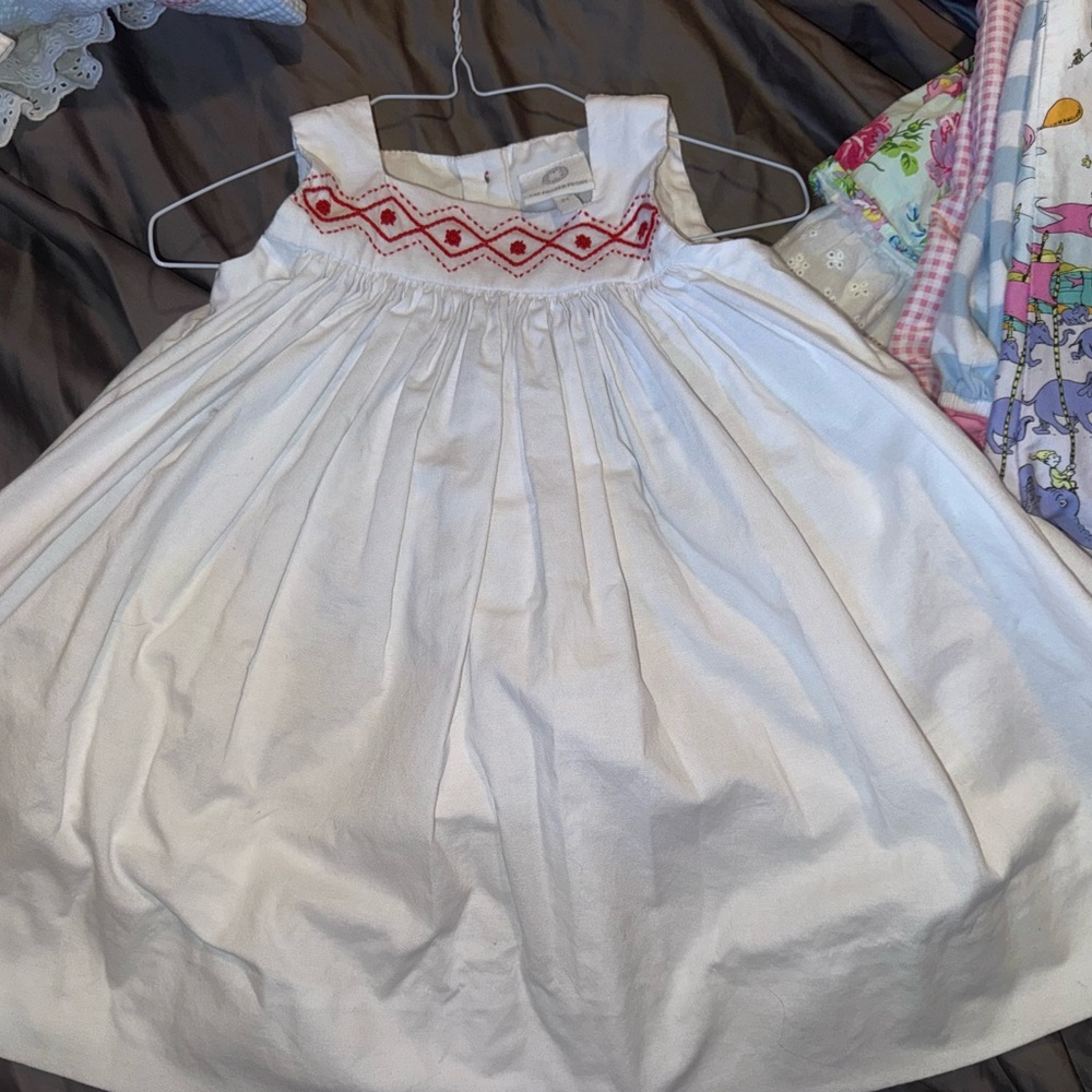 White and Red Kids Dress. The Proper Peony